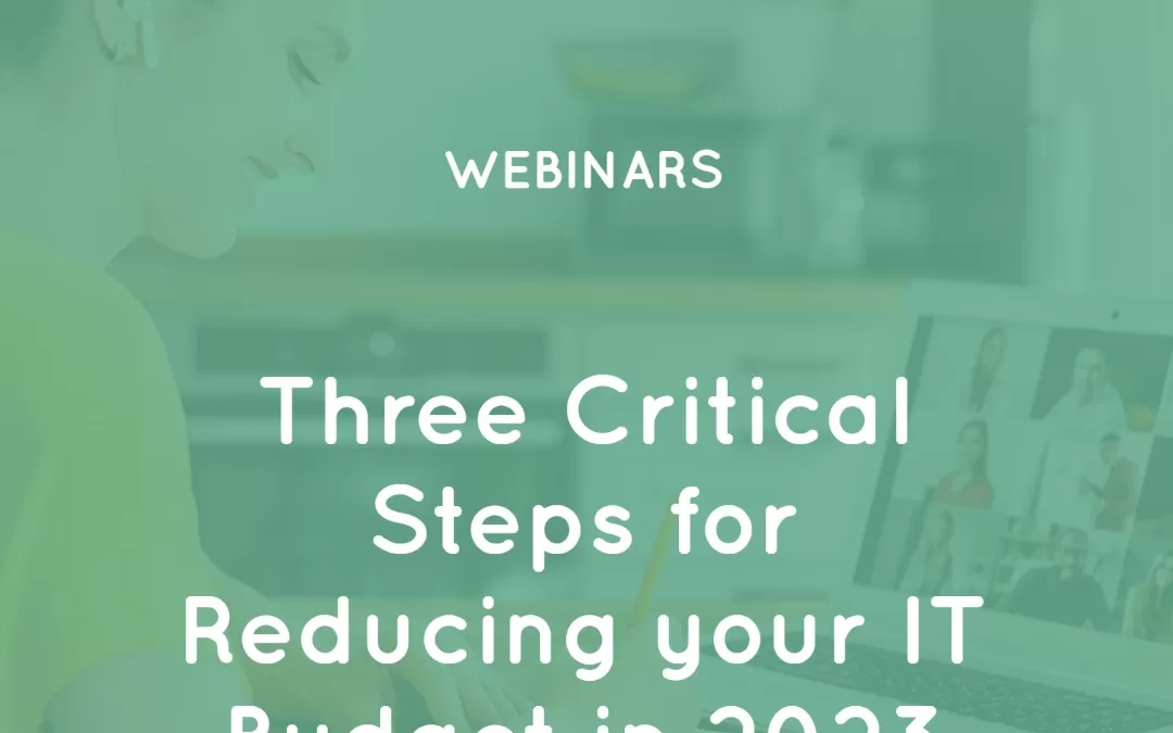 Three Critical Steps for Reducing your IT Budget in 2023